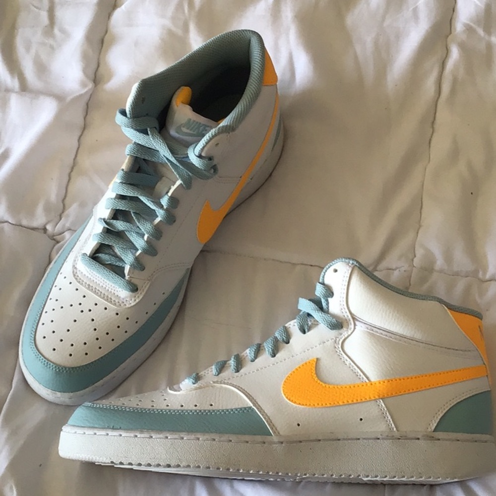Brand new never worn Nike court vision next nature mid white ocean bliss